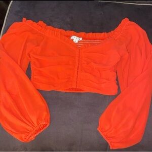HYFVE Off-Shoulder Red Crop Top